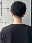 ニュアンスパーマ 刈り上げ マッシュ ツーブロック 波巻きパーマ