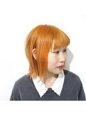 [prankster]イエローオレンジの外ハネボブ 夏カラー