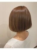 前下がりボブ×ピンクベージュ【スタジオアルファプラス日暮里】