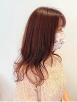 アズールサン 草加西口店(azule-sun) コーラルピンク　イルミナカラー　艶髪　ロング