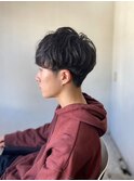 【soy-kufu】MEN'S HAIRマッシュパーマアッシュブラック