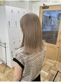 丸型切りっぱなしボブエアリーロング美髪ベージュブラウン