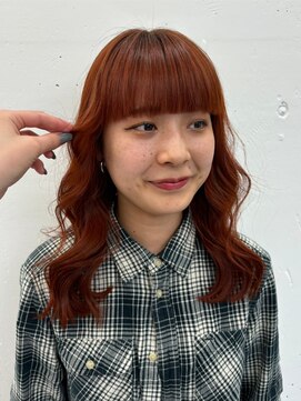 ジルスタジオ(JILL STUDIO) JILL STUDIO オレンジブラウン×ロングウェーブ