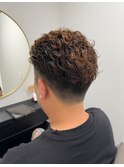 【カール強め】オールバックパーマ