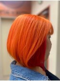 【高発色カラー オレンジ×赤】池袋美容室/推しカラー