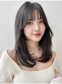 小顔ミディアムレイヤーミディレイヤー内巻きレイヤーカット
