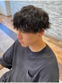 Men'sスタイル/ツイストパーマ×アッシュブラック10代/20代/30代