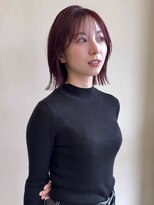 Idk レッドカラー＋切りっぱなしボブ