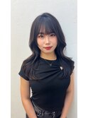 ロング顔まわりレイヤー韓国風くびれヘア地毛風ナチュラルカラー