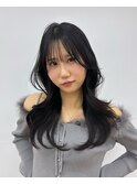 韓国ヘア くびれ巻き ブルーブラック