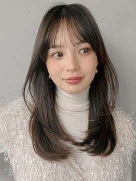 アグノス 青山(Agnos) 黒髪外ハネボブ薄めバングシースルーバングモテ髪#524f1130