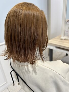 ブリーチ無しのオレンジベージュカラー