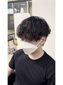 2way緩めツイストスパイラルパーマメンズマッシュウルフカット