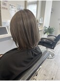 透明感グレージュ白髪ぼかしカラー