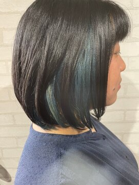 ビス ヘア アンド ビューティー 西新井店(Vis Hair＆Beauty) 大人かわいい/インナーカラー/ハイトーン/スカイブルー
