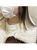 (akiko)ホワイトインナーカラー×ミディアムヘア