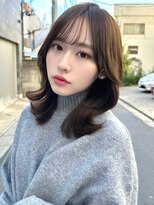 ミラリー トウキョウ(Mirareee Tokyo)&nbsp;20代30代40代◎前髪パーマグレーベージュレイヤーロング黒髪