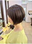 アシンメトリー#メンズライク#ショートボブ#前下がり#白髪◎