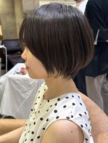 ショートボブ髪型30代40代50代前髪あり前髪なし面長丸顔【倉田】