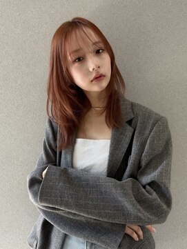 シーク 天神(SEEK) ミディアムヘア/レイヤーカット/オレンジベージュ