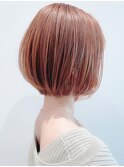 Say.ロングレイヤーお団子ヘアフィッシュボーンチェリーブラウン