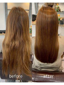 マエストロ バイ ネリネ 錦糸町(Maestro by Nerine) 柔らかい仕上がりの縮毛矯正ビフォーアフター