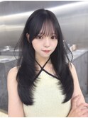 レイヤーカット ワンカール 薄めぱっつん【MAEUL luna桔川】