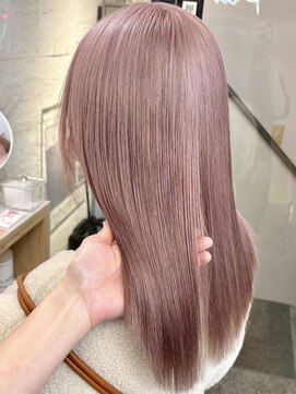 プネル(punel) 原宿 ピンクミルクティーベージュコーラルピンクブロンド