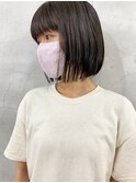 ラベンダーアッシュ×ぱっつんボブ