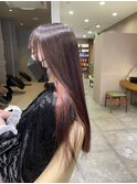 ブリーチなしボルドーカラー、インナーカラー