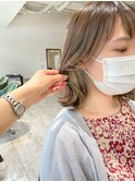 大人可愛い外ハネボブ×インナーカラーベージュ