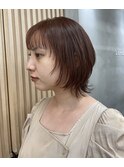 顔まわりウルフボブ