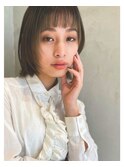 表参道/カットが上手い/眉上バング/ウルフボブ/グレイアッシュg2