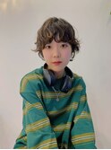 くせ毛風ショート/ハイライトブラウン