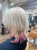 オブヘアーギンザ(Of HAIR GINZA)&nbsp;抜きっぱなし×エンドカラー☆ピンクエンドウルフヘア