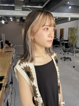 レブ 三条河原町(Reb,) インナーカラー×ホワイトベージュ