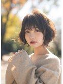 大人カジュアル ゆるふわ小顔ヘア ショートボブ
