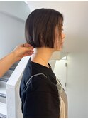 大平/切りっぱなしミニボブストレート髪質改善グレージュ吉祥寺