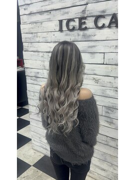 アイスキャンディー(Ice Candy) シルバーエクステにローライト