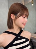 美髪イヤリングカラーサイドバング外ハネボブ小顔前髪イメチェン