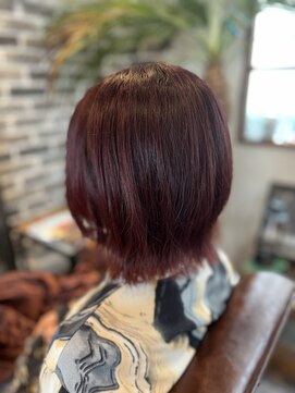 ジンク(Zn) ワインレッド　×   ミニボブ