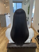 リンク(Link Hair&Spa)&nbsp;小顔薄めバングエアリーロング美髪レイヤーロング黒髪アッシュ