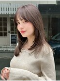 暗髪ハイレイヤー/ミディアム・ロング/20代/30代/顔周りフェイス