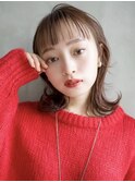【GEEKS渋谷】ブリーチなし/ピンクブラウン/オン眉/冬ヘア/小顔
