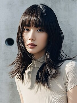 タッセルボブウルフボブマッシュウルフミディアムヘアカラー