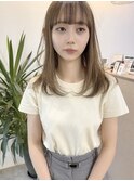 オリーブグレージュ/ダブルカラー/透明感カラー/髪質改善