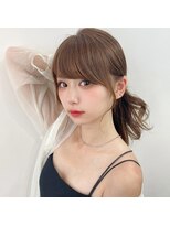 アフロート ディル(AFLOAT D'L)&nbsp;大人可愛い小顔流し前髪顔周りカット後れ毛ポニーテール