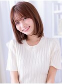 ミルクブラウン/ミルクティーブラウン/内巻きボブ/小顔カットg