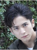 栄ニュアンスパーマカルマパーマセンターパートガイルヘア緩め