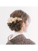 下め編み込みシニョン
